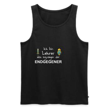 Endgegner Lehrer - Geschenkidee - Männer Premium Bio Tank Top - Schwarz - Vorne - Michal (187cm)