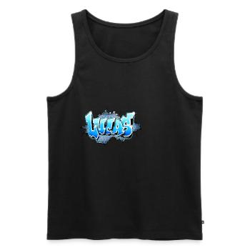 Lucas Graffiti Name - Débardeur bio Premium Homme - noir - Devant - Michal (187cm)