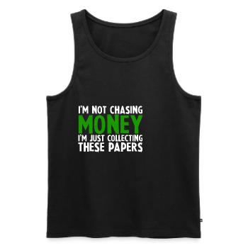 I'm Not Chasing Money Just Collecting Papers - Männer Premium Bio Tank Top - Schwarz - Vorne - Michal (187cm)