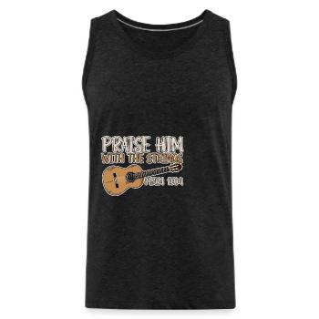 Praise Him With The Strings 2 - Männer Premium Bio Tank Top - Anthrazit - Vorne - Alexander (188cm)
