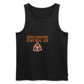 La torréfaction du café est mon vrai travail 4 - Débardeur bio Premium Homme - noir - Devant - AI Model Male 178 light (178cm)