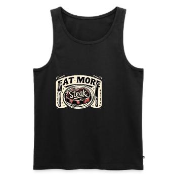 Eat More Steak 11 - Men's Premium Organic Tank Top - black - Front - AI Model Male 178 light (178cm)