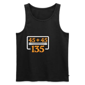 45 + 45 = 135 30 - Men's Premium Organic Tank Top - black - Front - AI Model Male 178 light (178cm)