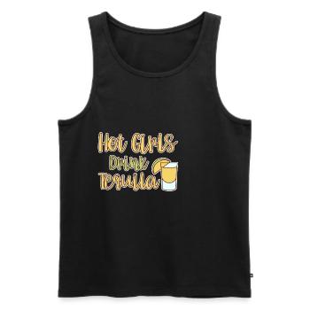 Hot Girls Drink Tequila 4 - Männer Premium Bio Tank Top - Schwarz - Vorne - AI Model Male 178 light (178cm)