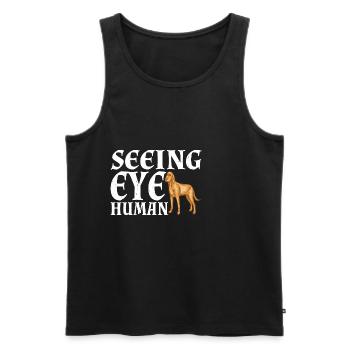 Seeing Eye Human 30 - Männer Premium Bio Tank Top - Schwarz - Vorne - AI Model Male 178 light (178cm)