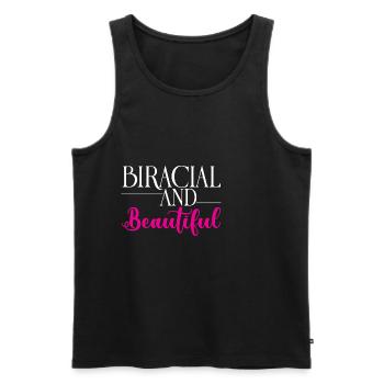 Biracial And Beautiful 2 - Men's Premium Organic Tank Top - black - Front - Michal (187cm)