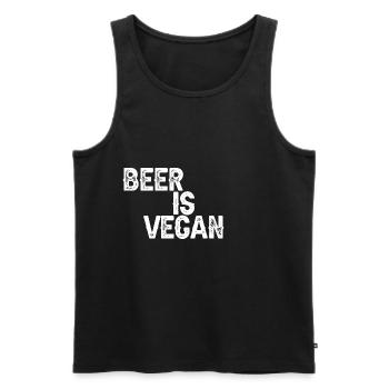 La bière est végétalienne 3 - Débardeur bio Premium Homme - noir - Devant - AI Model Male 178 light (178cm)