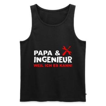 Papa & Ingenieur Spruch Vatertags Geschenk - Männer Premium Bio Tank Top - Schwarz - Vorne - Michal (187cm)