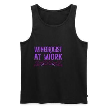 Wineologist At Work 3 - Men's Premium Organic Tank Top - black - Front - AI Model Male 178 light (178cm)