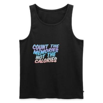 Count The Memories Not The Calories - Männer Premium Bio Tank Top - Schwarz - Vorne - AI Model Male 178 light (178cm)
