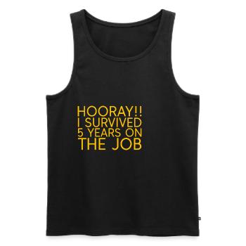 Hooray I Survived 5 Years On The Job 2 - Men's Premium Organic Tank Top - black - Front - AI Model Male 178 light (178cm)