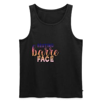 Resting Barre Face 3 - Männer Premium Bio Tank Top - Schwarz - Vorne - AI Model Male 178 light (178cm)