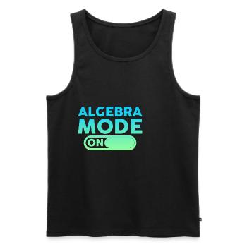 Mode algèbre sur 4 - Débardeur bio Premium Homme - noir - Devant - AI Model Male 178 light (178cm)