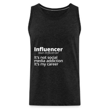 Influencer, It's Not Social Media Addiction - Männer Premium Bio Tank Top - Anthrazit - Vorne - Alexander (188cm)