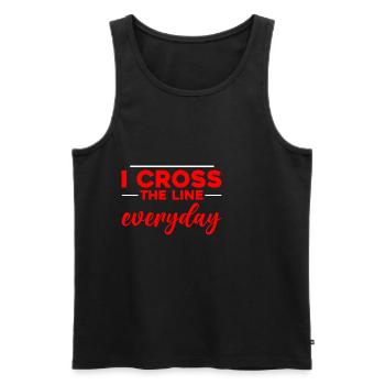 I Cross The Line Everyday 2 - Men's Premium Organic Tank Top - black - Front - AI Model Male 178 light (178cm)