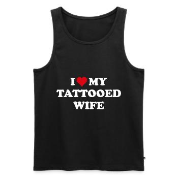 Tattoo Lovers Tattooed Wife Valentines Day Mari - Débardeur bio Premium Homme - noir - Devant - AI Model Male 178 light (178cm)