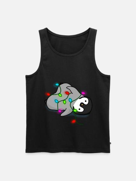 Liegendes Pinguin Baby Weihnachten - Männer Premium Bio Tank Top - Schwarz