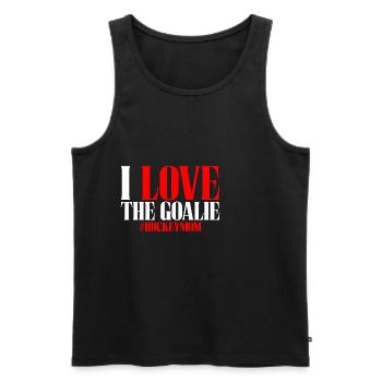 I Love The Goalie #hockeymom - Männer Premium Bio Tank Top - Schwarz - Vorne - Michal (187cm)