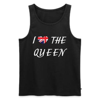 J’adore The QUEEN - Débardeur bio Premium Homme - noir - Devant - AI Model Male 178 light (178cm)