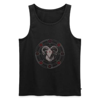 satanic GOAT Design - Männer Premium Bio Tank Top - Schwarz - Vorne - AI Model Male 178 light (178cm)