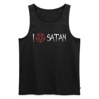 Ich Liebe Satan Pentagramm - Männer Premium Bio Tank Top - Schwarz - Vorne - AI Model Male 178 light (178cm)