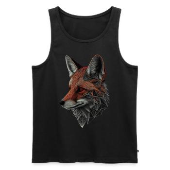 Renard Forêt Animaux Motif animal Art Motif Renard - Débardeur bio Premium Homme - noir - Devant - AI Model Male 178 light (178cm)