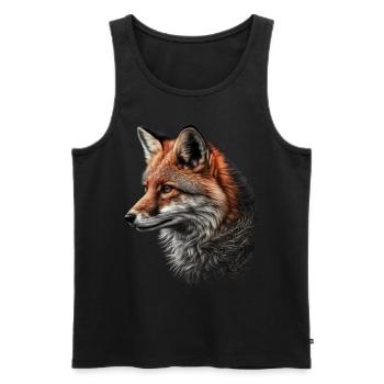 Renard Forêt Animaux Motif animal Art Motif Renard - Débardeur bio Premium Homme - noir - Devant - AI Model Male 178 light (178cm)