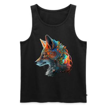 Fuchs Kunst Kunstwerk Geschenk Tierliebhaber Motiv - Männer Premium Bio Tank Top - Schwarz - Vorne - AI Model Male 178 light (178cm)