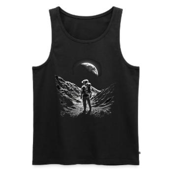 Dessin d’astronaute Motif de cadeau spatial - Débardeur bio Premium Homme - noir - Devant - Michal (187cm)