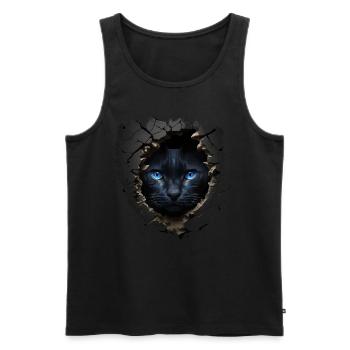 Cat Art Artwork Cadeau Chats Pet - Débardeur bio Premium Homme - noir - Devant - Michal (187cm)