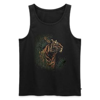 Tiger Kunst Geschenk Geburtstagsgeschenk Tiere - Männer Premium Bio Tank Top - Schwarz - Vorne - Michal (187cm)