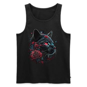 Katze Geschenk Frau Katzenmotiv Katzen Tiere - Männer Premium Bio Tank Top - Schwarz - Vorne - AI Model Male 178 light (178cm)