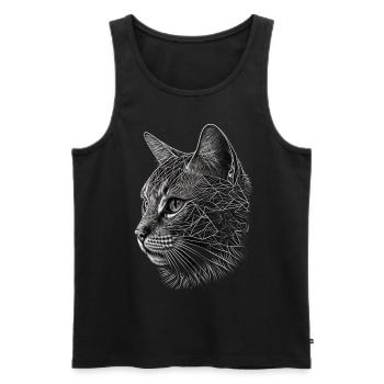 Katze Kunst Kunstwerk Geschenk Katzen Haustier - Männer Premium Bio Tank Top - Schwarz - Vorne - AI Model Male 178 light (178cm)