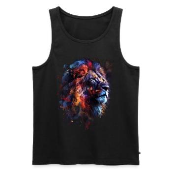 Leo Afrique Artwork Cadeau Animal Motif Animal Fun - Débardeur bio Premium Homme - noir - Devant - Michal (187cm)