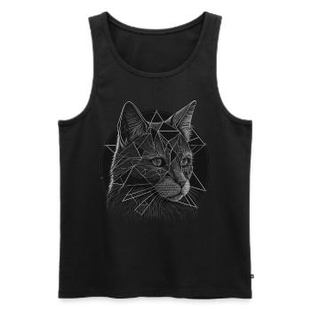 Katzen Tier Tierliebhaber Kunst Katze - Männer Premium Bio Tank Top - Schwarz - Vorne - AI Model Male 178 light (178cm)