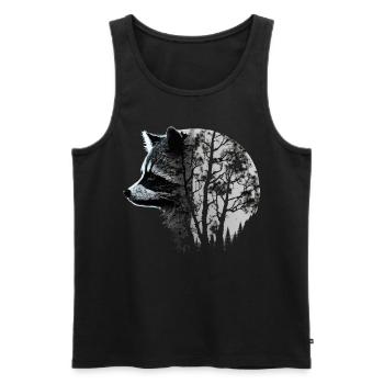 Waschbär Geschenkidee Kunst Raccoon Tier Motiv - Männer Premium Bio Tank Top - Schwarz - Vorne - Michal (187cm)
