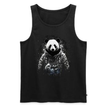 Panda Gift Idea Pandas Animal Cuddly Panda Bear - Men's Premium Organic Tank Top - black - Front - Michal (187cm)