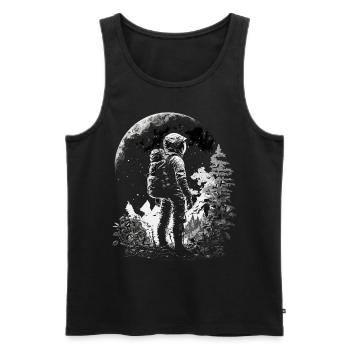 Dessin d’astronaute Motif de cadeau spatial - Débardeur bio Premium Homme - noir - Devant - Michal (187cm)