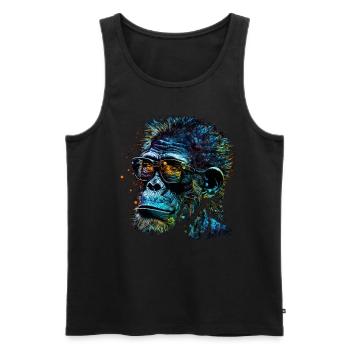 Affe Geschenkidee Monkey Zoo - Männer Premium Bio Tank Top - Schwarz - Vorne - Michal (187cm)