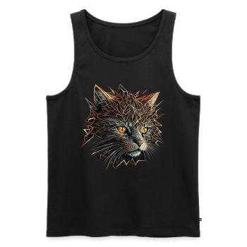 Katze Geschenkidee Katzen Motiv Katzenhalter - Männer Premium Bio Tank Top - Schwarz - Vorne - Michal (187cm)