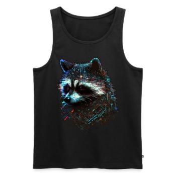 Waschbär Tiermotiv Geschenk Tier Wald Lustig - Männer Premium Bio Tank Top - Schwarz - Vorne - Michal (187cm)