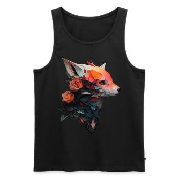 Fuchs Tierliebhaber Tierisch Tier Geschenkidee - Männer Premium Bio Tank Top - Schwarz - Vorne - Michal (187cm)