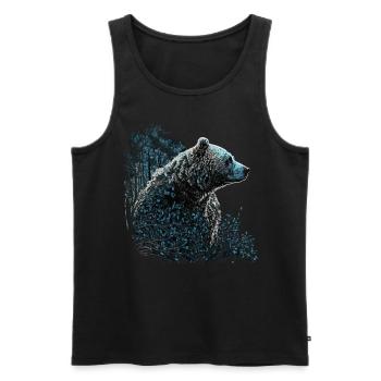 Bär Geschenk Tiere Braunbär Wald Wildtiere - Männer Premium Bio Tank Top - Schwarz - Vorne - Michal (187cm)