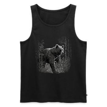 Bär Geschenk Tiere Braunbär Wald Wildtiere - Männer Premium Bio Tank Top - Schwarz - Vorne - Michal (187cm)
