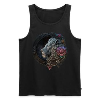 Lion Motif Lion Animal Lovers Art Animaux Colorés - Débardeur bio Premium Homme - noir - Devant - Michal (187cm)