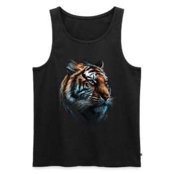 Tiger Kunst Geschenk Geburtstagsgeschenk Tiere - Männer Premium Bio Tank Top - Schwarz - Vorne - Michal (187cm)