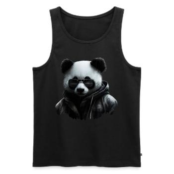 Panda Kunst Tierliebhaber Pandabär Bär Motiv - Männer Premium Bio Tank Top - Schwarz - Vorne - AI Model Male 178 light (178cm)