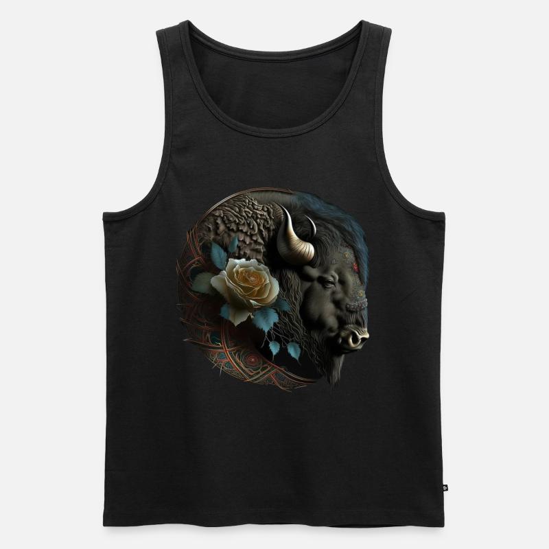 Bison - Männer Premium Bio Tank Top - Schwarz