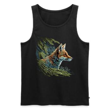 Fuchs Tierliebhaber Tierisch Tier Geschenkidee - Männer Premium Bio Tank Top - Schwarz - Vorne - AI Model Male 178 light (178cm)