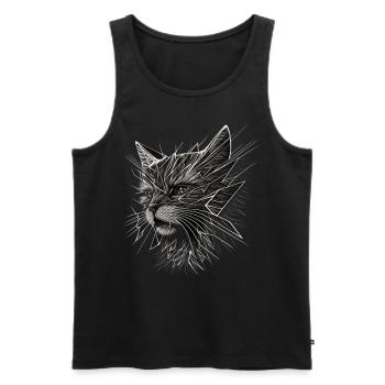 Katze Geschenkidee Katzen Motiv Katzenhalter - Männer Premium Bio Tank Top - Schwarz - Vorne - AI Model Male 178 light (178cm)